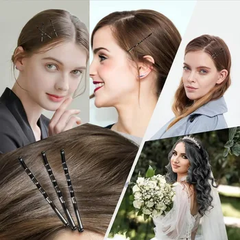 100 Pieces Hair Clip Black Hair Pin Set for Women Girls Kids Premium Wave Black Hair Pin with Storage Box 6