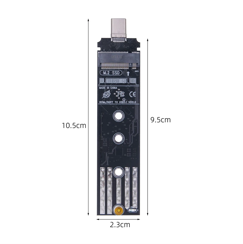 Dual Protocol M2 to USB C / USB 3.0 Adapter Converter for M/B+M Key NVME SSD B+M Key NGFF M.2 SATA SSD USB Type C Riser RTL9210B