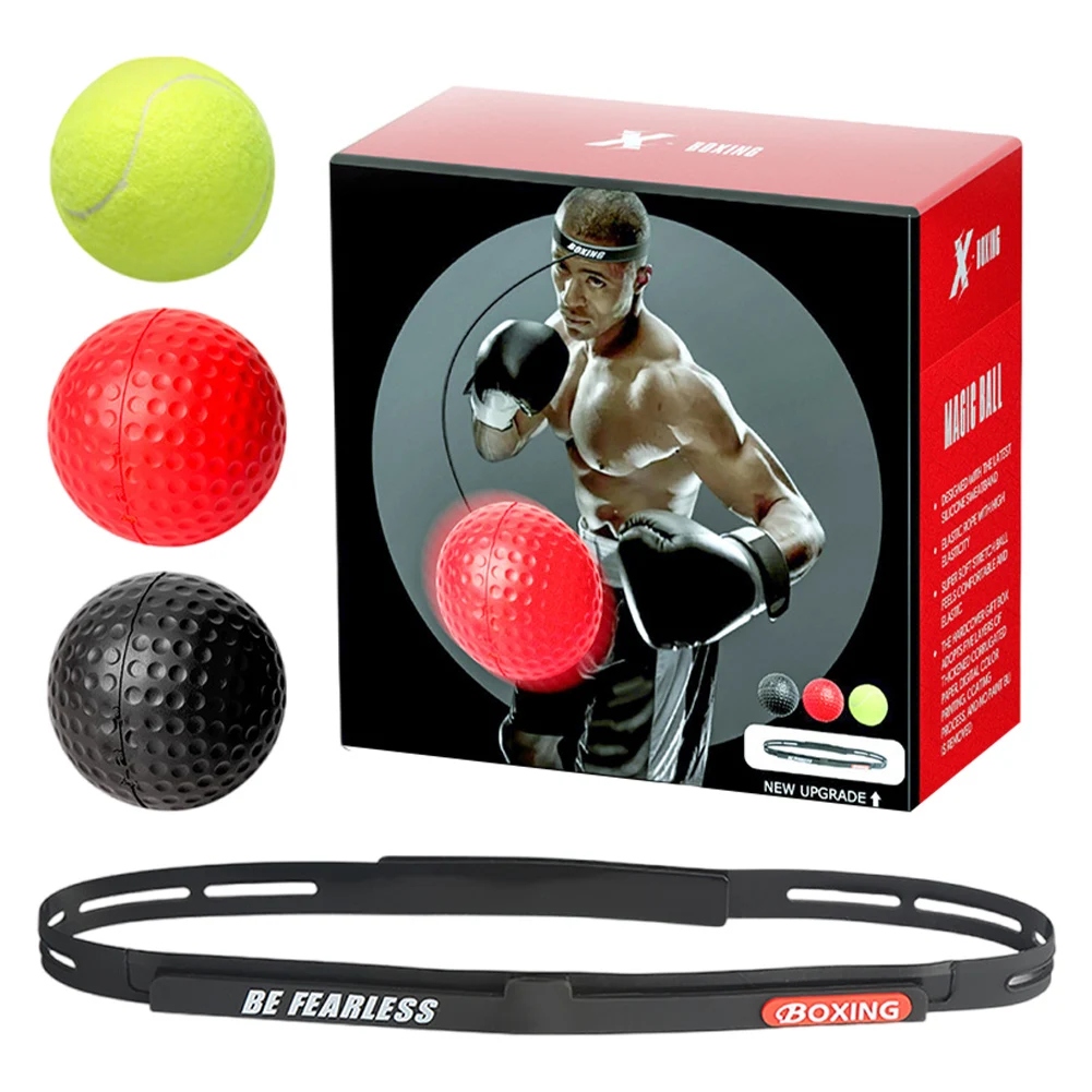 MMA Boxing Speed Ball Head-mounted PU Punch Ball Boxing Reflex with Headband Hand Eye Reaction Training for Adults