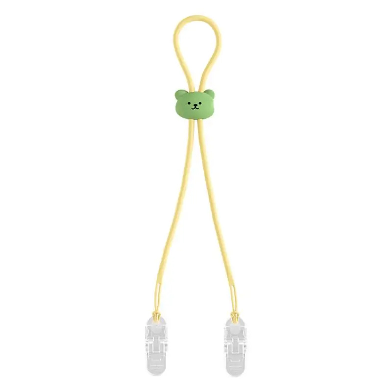 Napkin Bib Clips Adjustable Napkin Clip Neck Strap Bib Clips With Cartoon Bear Design Portable Bib Towel Strap Chain Lanyard Necklace For Dining