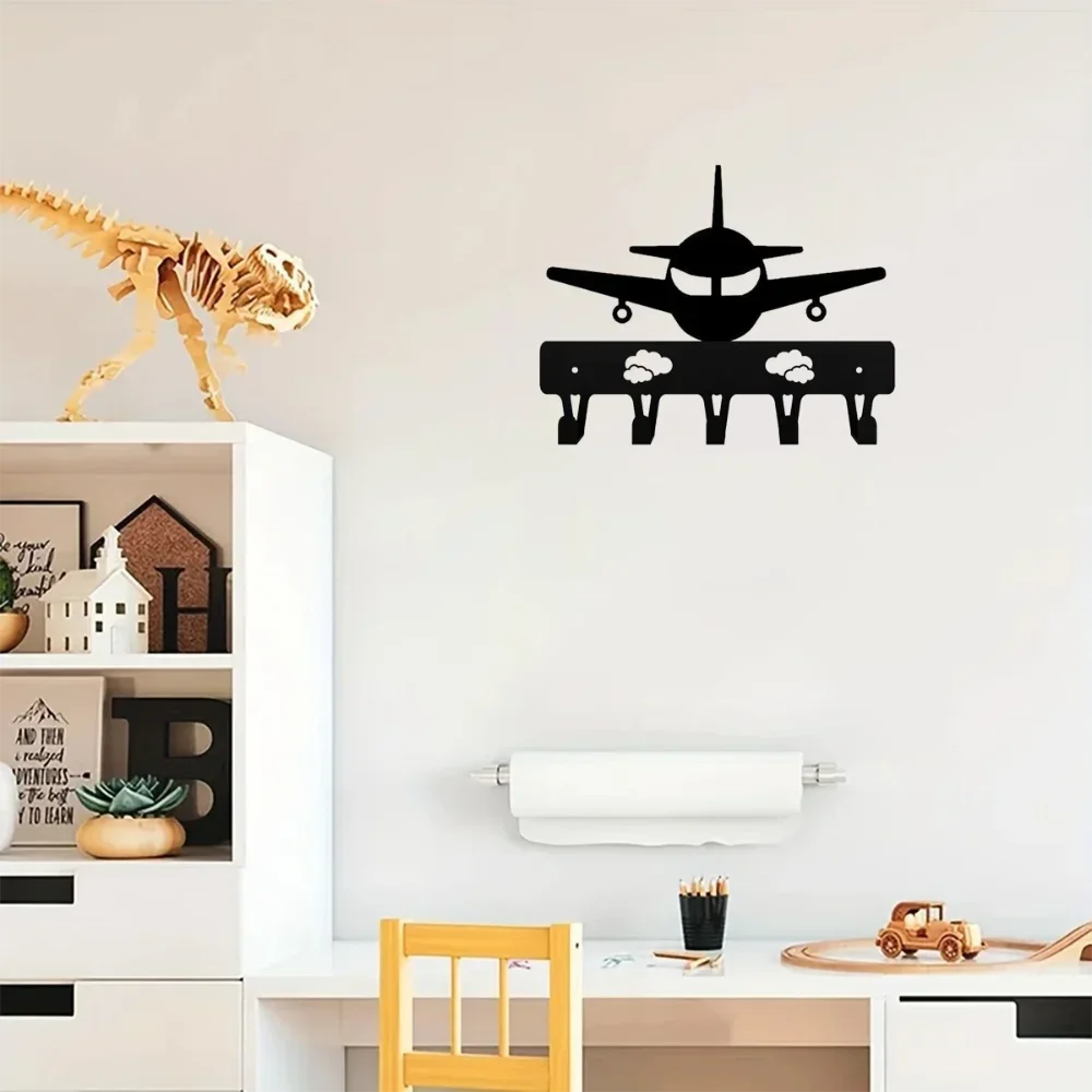 Elegant Airplane Key Holder Wall Decor. Metal Aircraft Art. Functional Ornament for Bedroom & Living Room 6