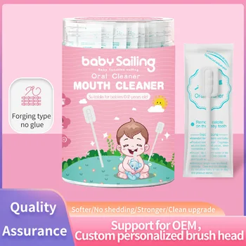 New Disposable Baby Tongue Cleaner Baby Oral Cleaner Gauze Glue-free Forged Baby Tongue Cleaner Oral Tongue Cleaner for Babies 1