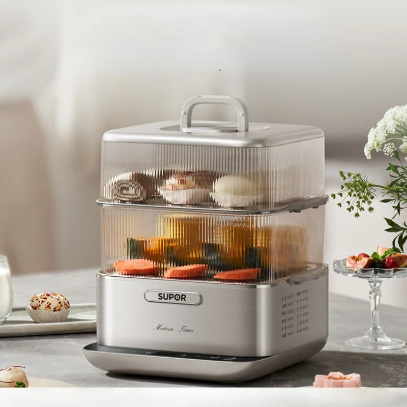 Electric Steam Pot Three-Layer Multi-Functional Cooking Integrated Large Capacity Breakfast Machine Smart Reservation Steam Box household steamer