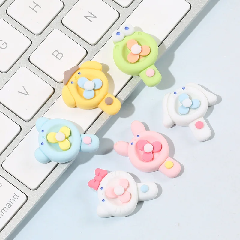 

10Pcs Kawaii Sanrio Handmade Diy Accessory Material My Melody Kuromi Fan Anime Phone Case Hair Ornament Multipurpose Girls Gift