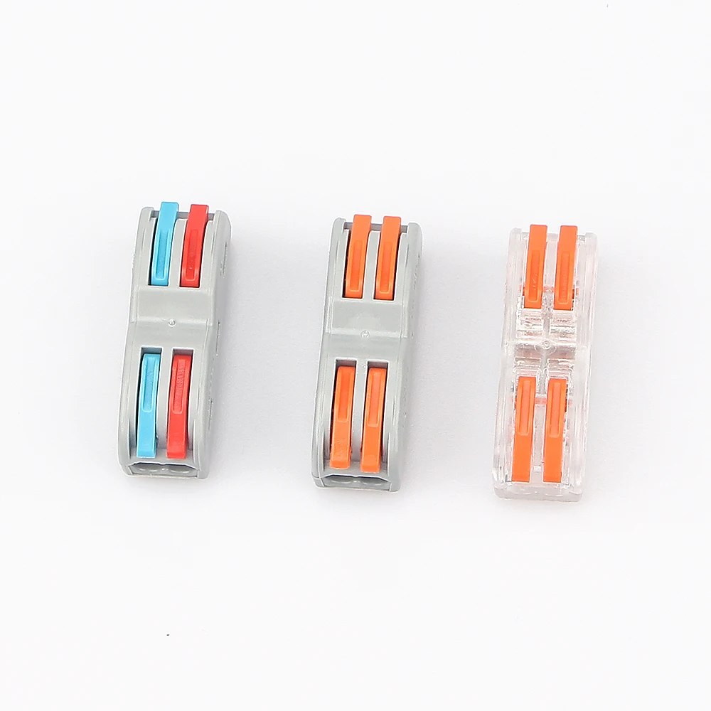 Mini Fast Cable Connector Terminal Block 222 Universal Compact Push In  Spring Splicing Plastic Wire Conductor 10PCS