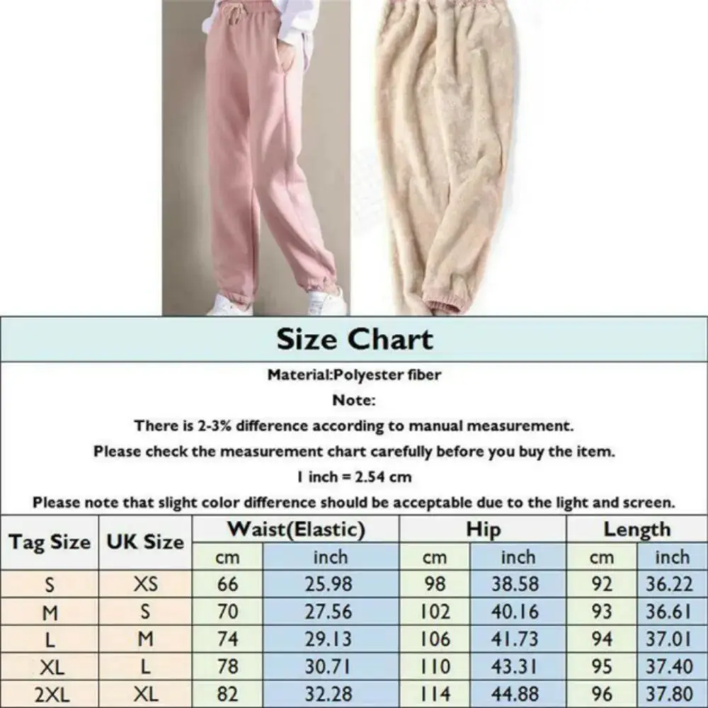 High Waist Fleece Lined Joggers Fleece Lined Adjustable Drawstring Harem Pants Stretchy Solid Color Plush Pants Sports