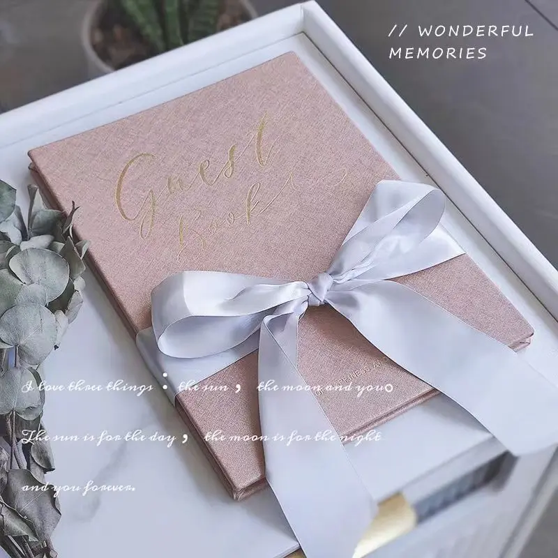 PersonalizedBurgundyWeddingGuestBookFlowerWeddingSignBook