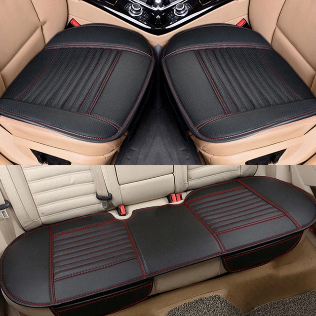 PU Leather Car Seat Cushion 3pcs No Backrest Single-seat 1pc Four-season  Universal Surround Universal Car Chair Protector Pad - AliExpress