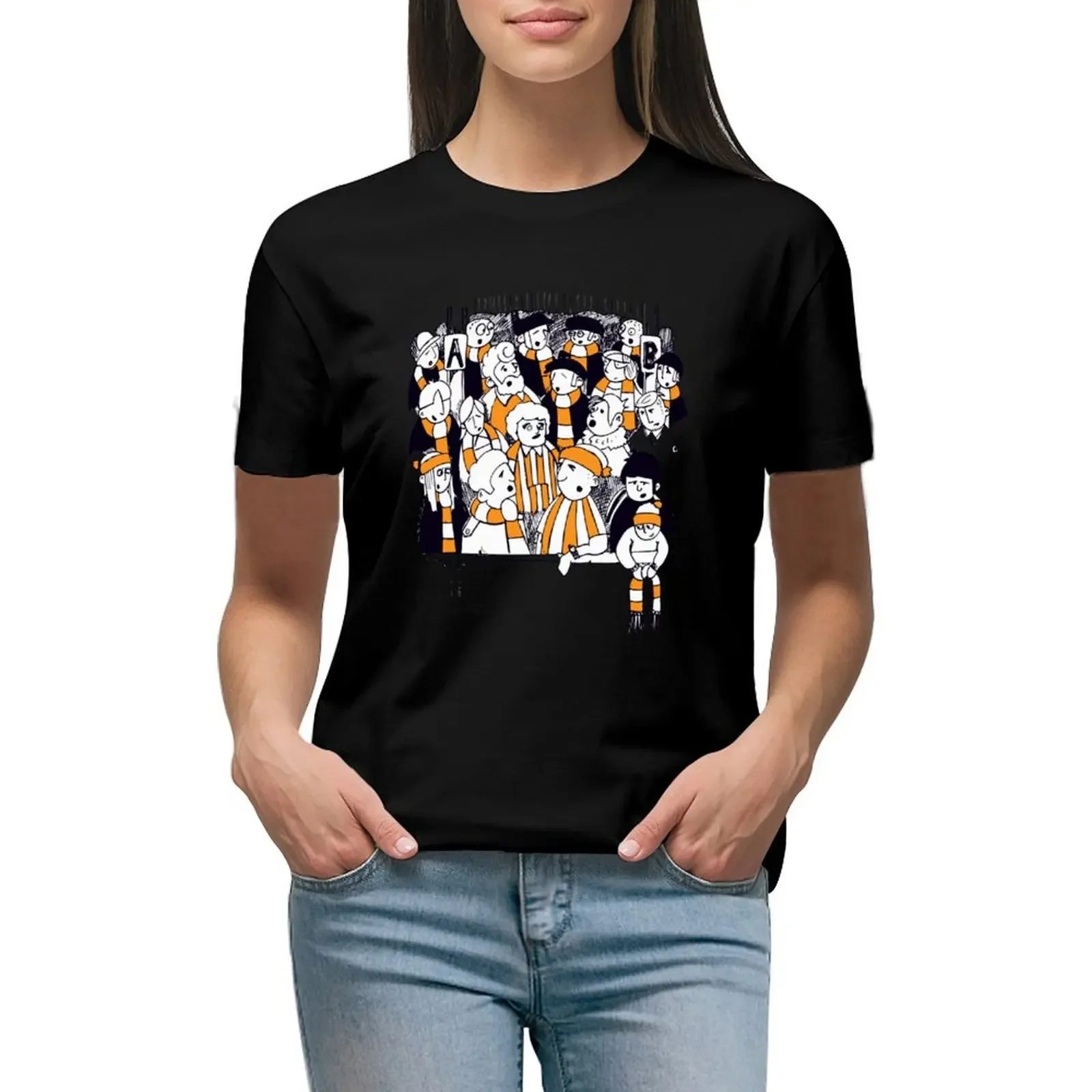 

FANS FOOTBALL FANS - BLUE AND WHITE TEAMS T-shirt cute tops graphics plus size tops Summer Women's clothing