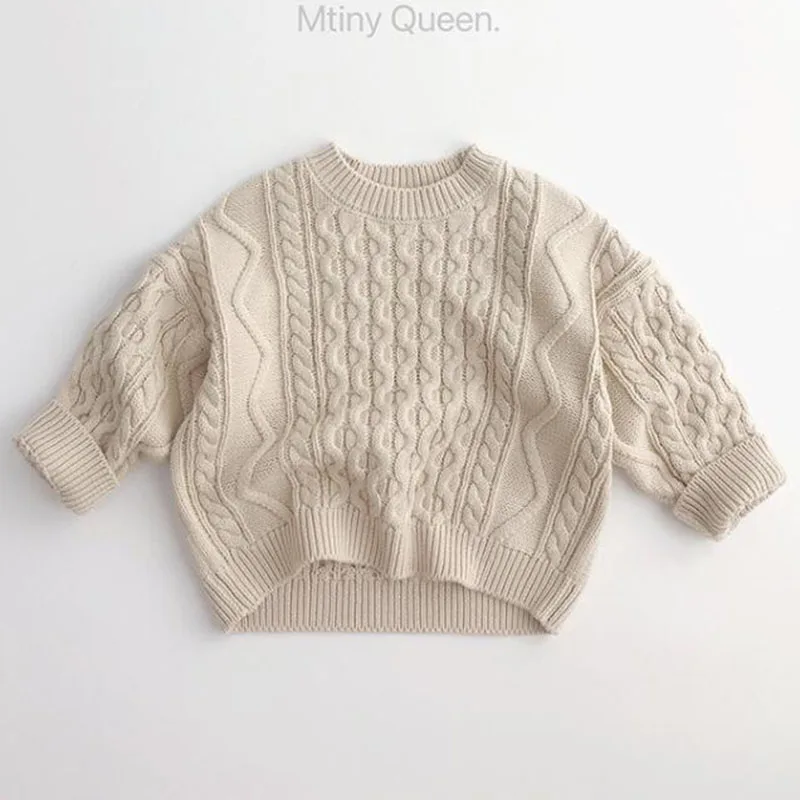 Baby Solid Pullover Tops Kids Pullover Sweaters Korean Style Children Clothing Autumn Spring Baby Boys Girls Sweater