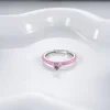 2025 Valentine's Day 925 Silver Black & Pink Heart Shiny Zircon Rings Trendy Ring for Women Love Gift DIY Fine Jewelry 2