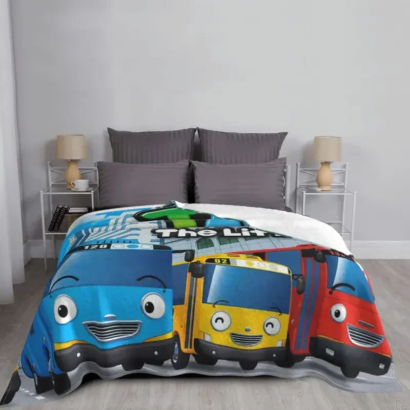 Tayo The Little Bus Blanket anime cartoon cute for kids Fleece Throw Blankets Bedding Couch Personalised Soft Warm Bedspread 3
