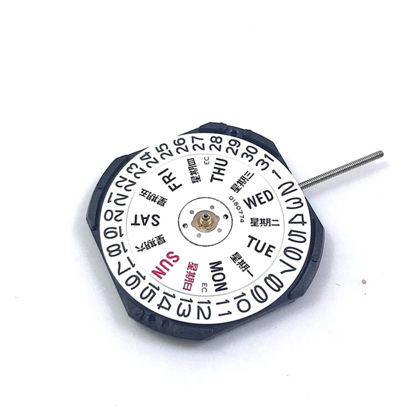 

Часы с японским механизмом VX43E VX43, кварцевый механизм с тремя контактами, с двойным календарем и окошком, с батареей