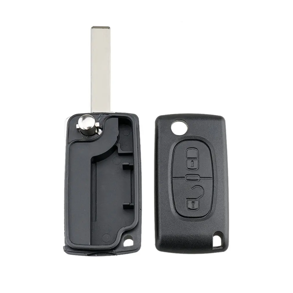 Flip Folding Car Key Shell For Peugeot 206 407 307 607 For Citroen C2 C3 C4 C5 C6 berlingo Remote key Case 2/3 Buttons