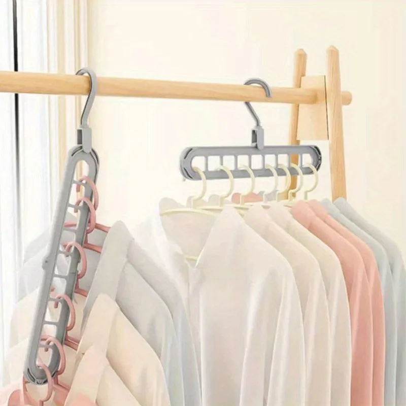 Multifunctional household dormitory clothes hanging hanger folding clothes storage artifact clothes hanging hanger