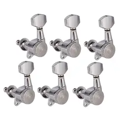 6-Pack of Locking Guitar String Tuners (6L Silver)