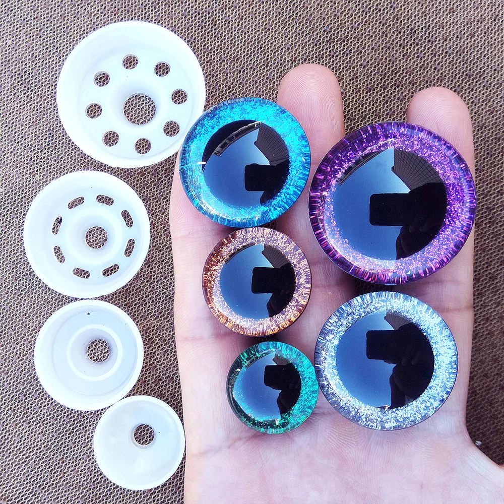 20pcs Diy Glass 3D Plastic Safety Eyes For Toys Glitter Amigurumi Large For Crochet Knitting Doll 9/10/12/14/16/18/20/25/30/35mm 2