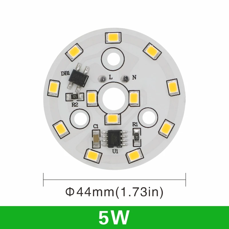 thumbnail image 1 of Chip de luz LED empotrada de 3 W, 5 W, 7 W, 9 W, 12 W, 15 W, 18 W, SMD 2835, cuentas de luz CA 220 V, bricolaje, para luz LED empotrada, foco de iluminación blanco frío/cálido, 1 of 5