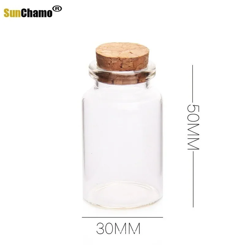 12pcs 30x50mm Kakou Flower Tea Bottle Gold Bean Split Bottle Candy Dry Flower Display Jewelry Storage