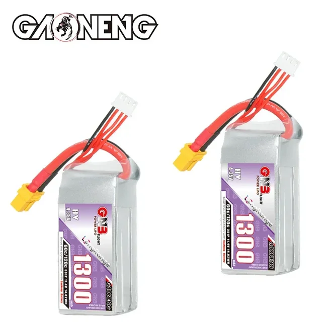 GAONENG GNB 3S 1300mAh 11.4V HV 60C/120C LiPo Battery XT60 - RC Helicopter/FPV Drone Spare Parts 6