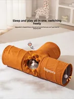 Foldable Cat Play Tunnel Interactive Kitten Self Play Toy Indoor Pet Entertainment Accessory 1
