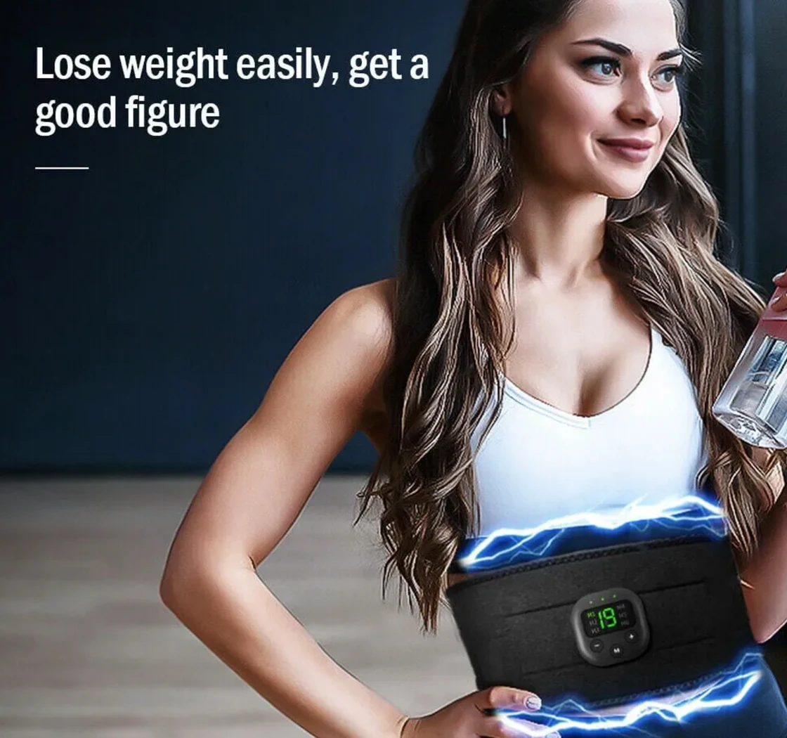 USB-Elektro-EMS-Massage, Bauchtraining, Körperformungsmassagegerät, 19 Muskelstimulation, Graphenband 2023_voghion.com