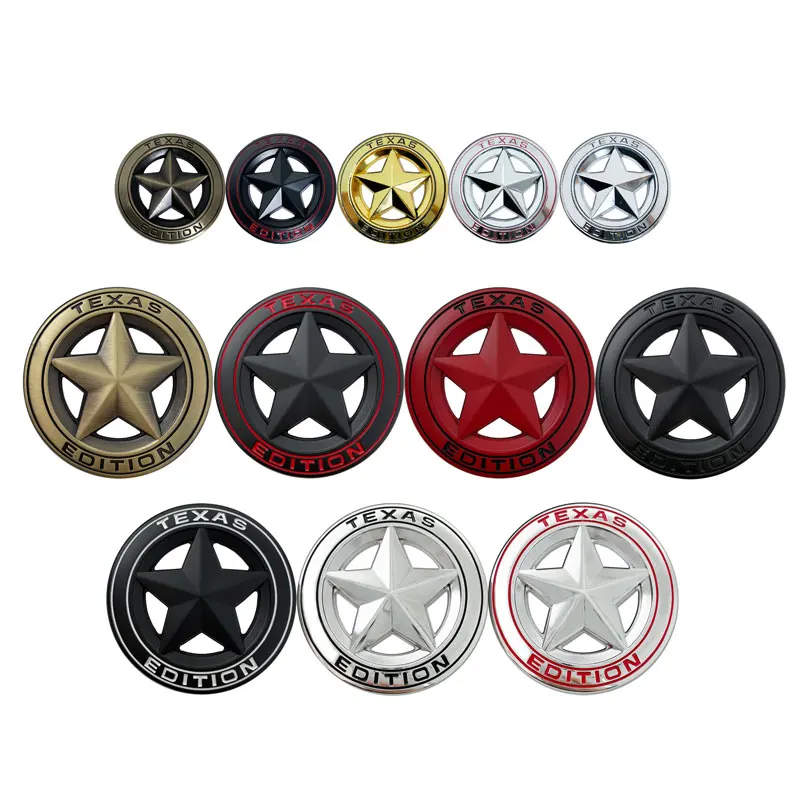 3D Metal Car Fender Side Tail Body Badge Texas Edition Logo Sticker Per Jeep Wrangler Patriot Grand Cherokee Motorcycle Decor