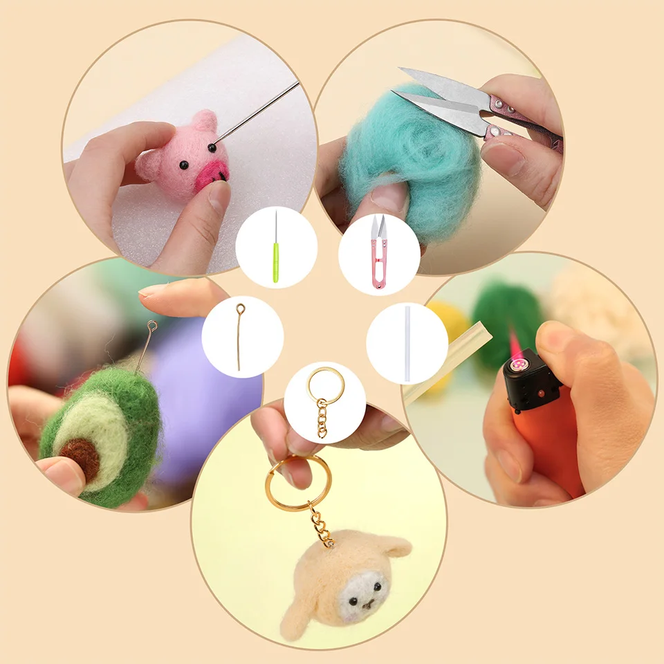 Needle Felting Kit Wool Felting Kit Needle Felting Painting Kit Complete for Doll Making Needlework DIY