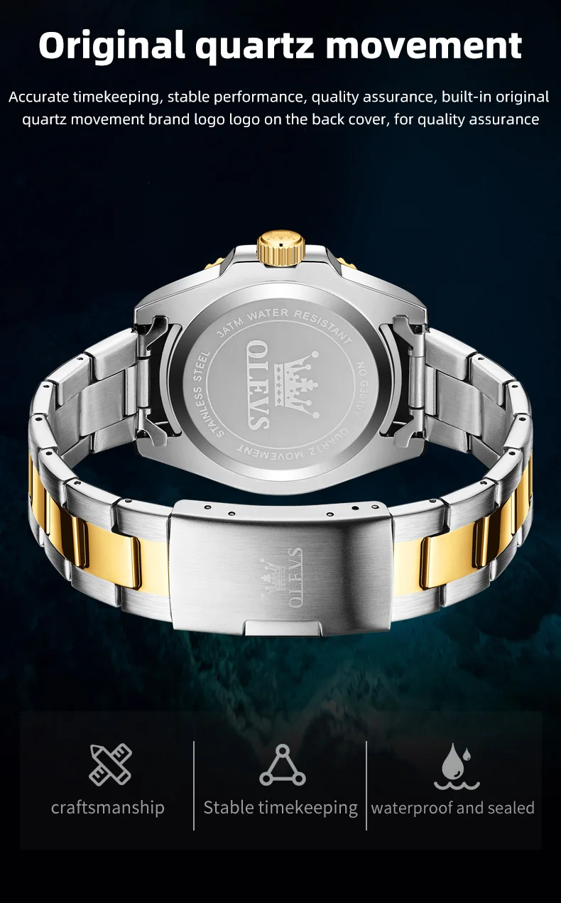 OLEVS watch shown with bracelet-style strap