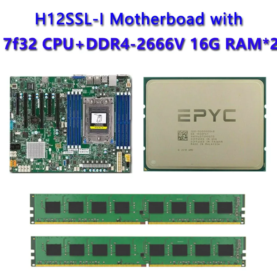FOR Supermicro H12SSLi Motherboard +AMD EPYC 75F3 2.95GHz 32C/64T CPU