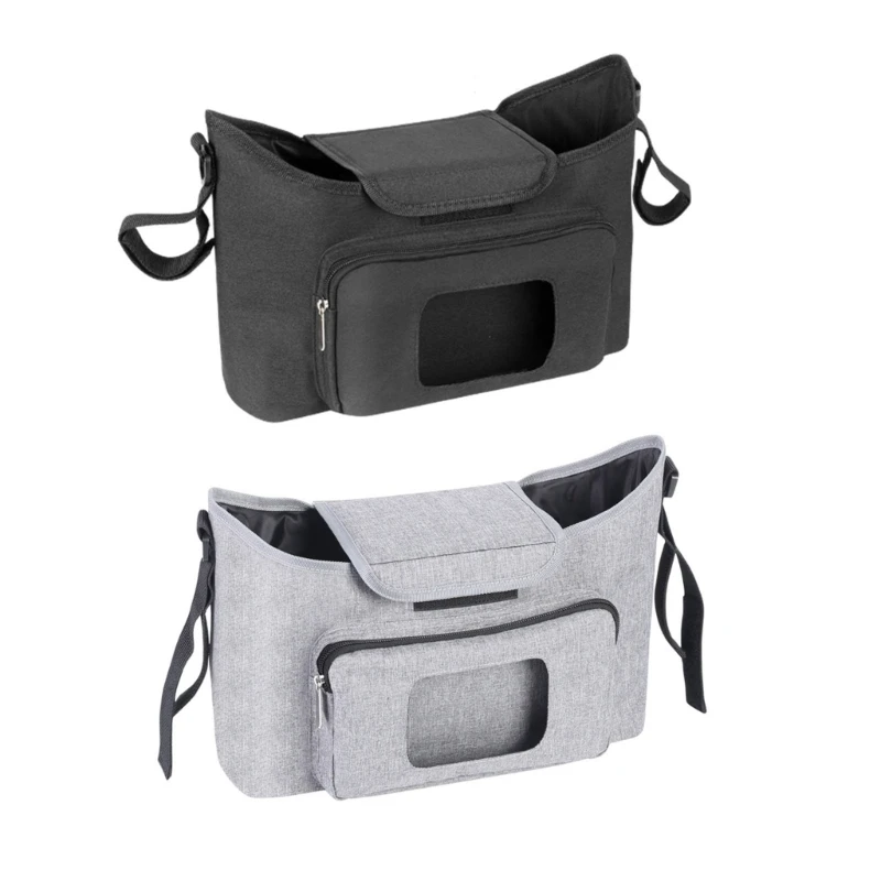 

H55A Universal Stroller Bag Mommy Bags Diaper Baby Nappy Bag Stroller Accessories Large Capacity Outdoor Travel Cup Holder