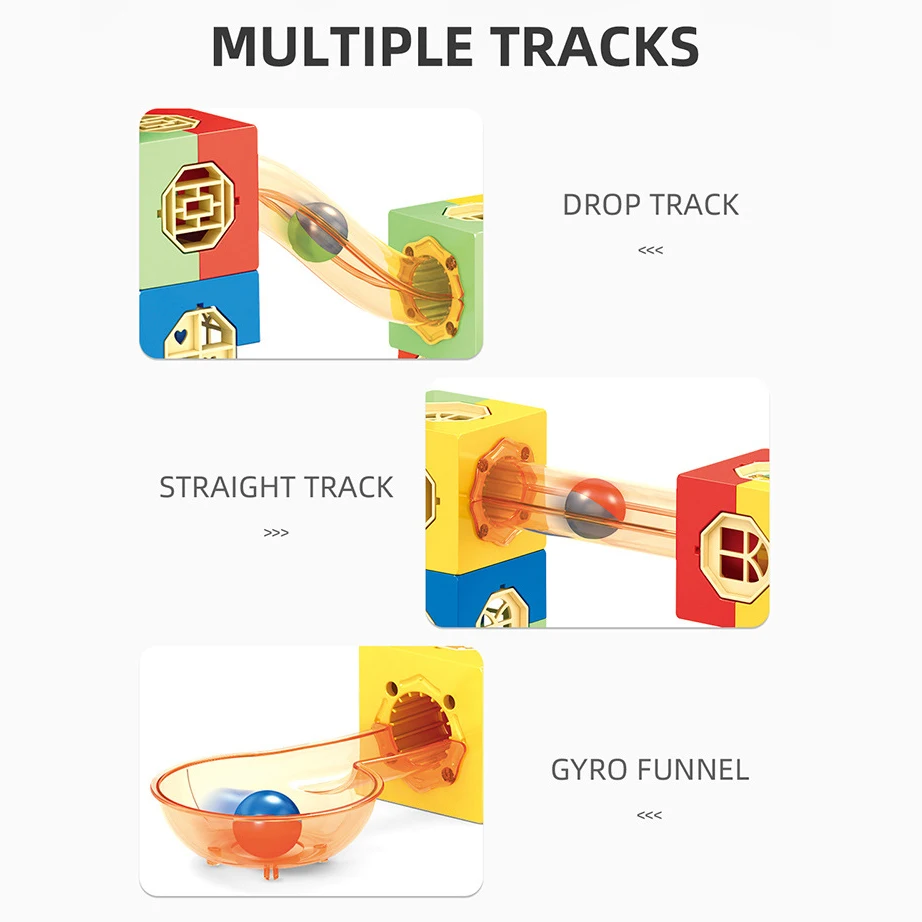 238pcs/267pcs Gravity Marble Run Toy Building Blocks with 16 Balls STEM Educational Construction Set Creative DIY Track Race