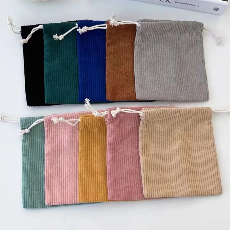Small Ribbed Velvet Gift Bags 7x9cm 9x12cm 13x17cm 50pcs/Lot