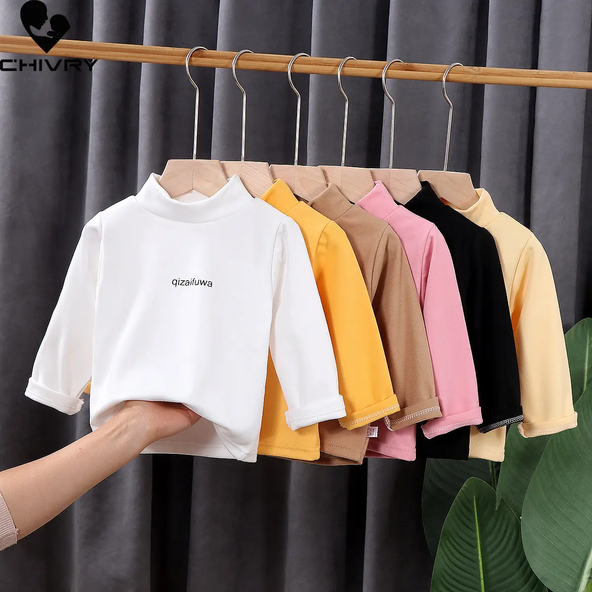 

Kids T-Shirts New 2023 Spring Autumn Boys Girls Kids Letter Bottoming Shirt Tops Children Turtleneck Long Sleeve Casual T-shirts