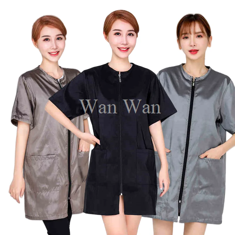 Pet Grooming Smock Pet Groomer Waterproof Work Clothes Barber Non Stick Hair Anti Static Overalls Beautician Short Sleeve Breathable Uniform
