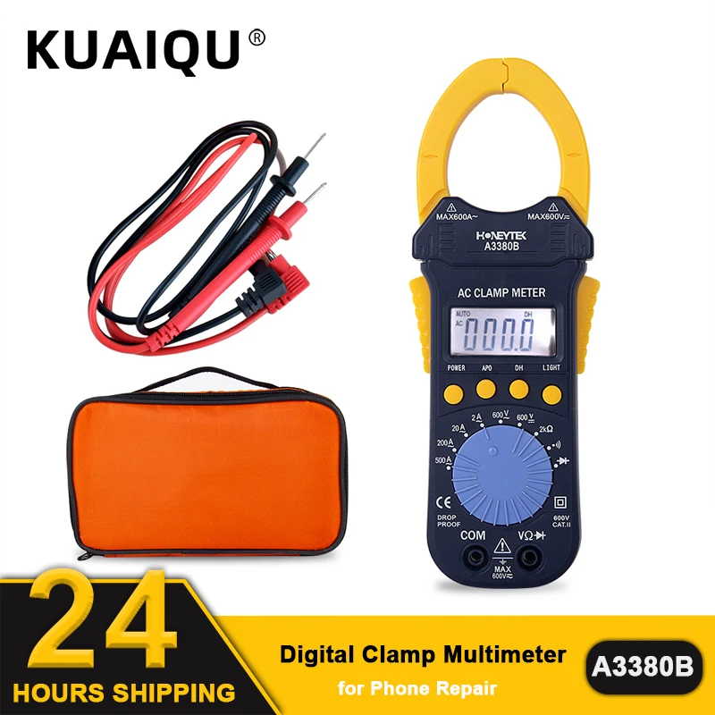 

LCD Smart Digital Multimeter Multi Clamp Insulation Tester 600V Current Voltage Resistance Meter With Test Leads Phone Repair