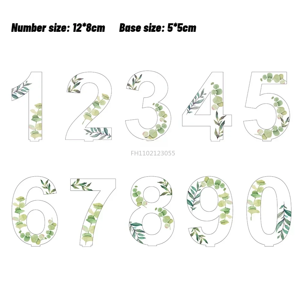 Modern Style Wedding Table Number Card Seat Cards for Engagement Wedding Party Supplies Floral and Leaf Acrylic Table Numbers
