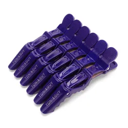 Set of 6 Professional Alligator Hair Clips - Salon - Quality Styling Hairpins and Clamps (Blue)