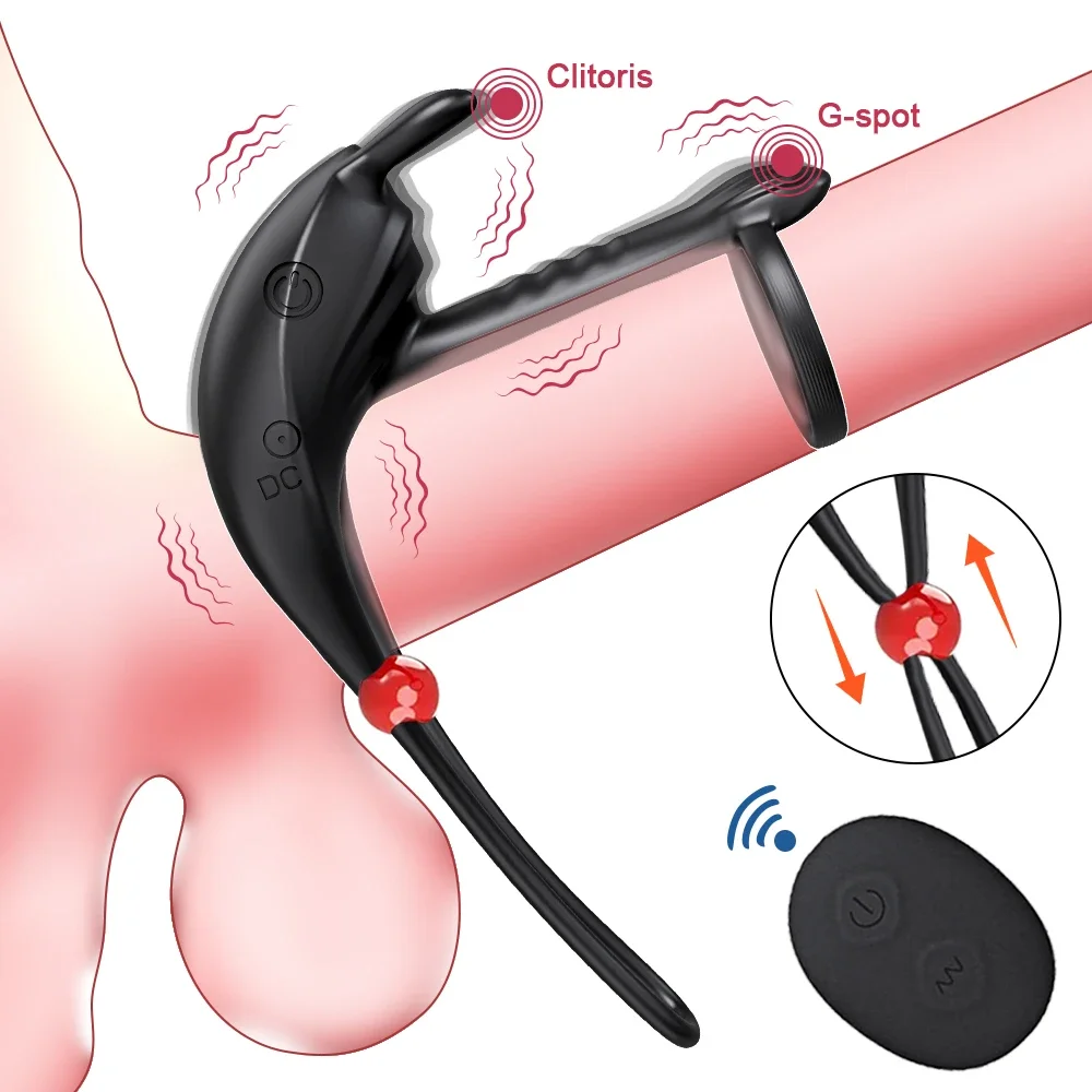 Einstellbare Vibrierender Penis Ring Fernbedienung Cock Ring Ejakulation Verzögerung G-punkt Stimulation Sex Spielzeug für Männer Paar Sexy Erwachsene 1