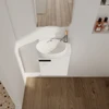 Floating Bathroom Vanity with Sink Modern Cabinet Small Wall Mounted Bathroom Vanitiy with Soft-Close Door White 5