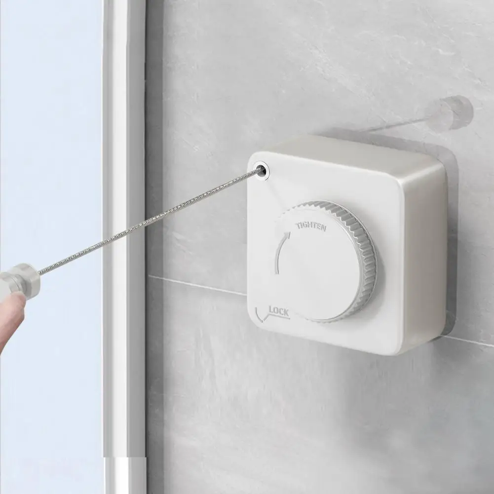 4.2M Clothes Line Wall Mount Retractable Clothesline Adjustable Heavy Duty Stainless Steel Wire Laundry Clothes Drying Line 4