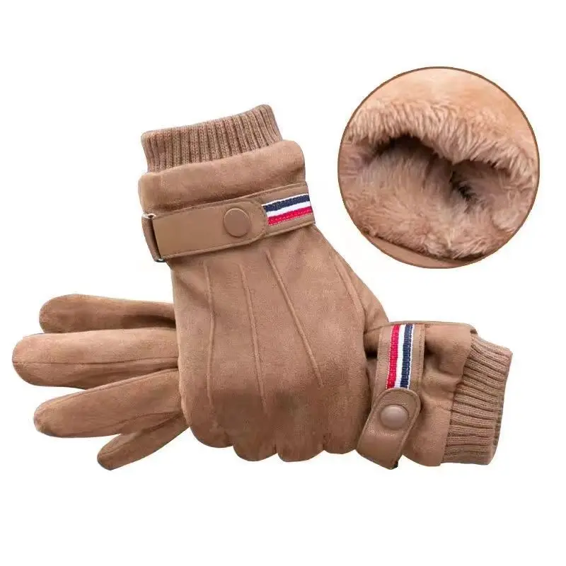 Men's Winter Cycling Gloves - Warm, Windproof, Touchscreen-Compatible Suede