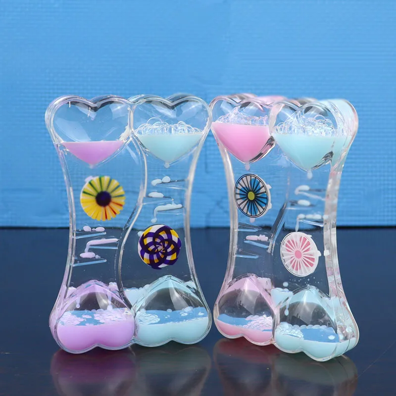 Creative Two-color Oil Spill Toy Slide Oil Drip Dynamic Decompression Hourglass Handicraft Ornaments Desktop Home Decoration liquid hourglass timer colored hourglass
