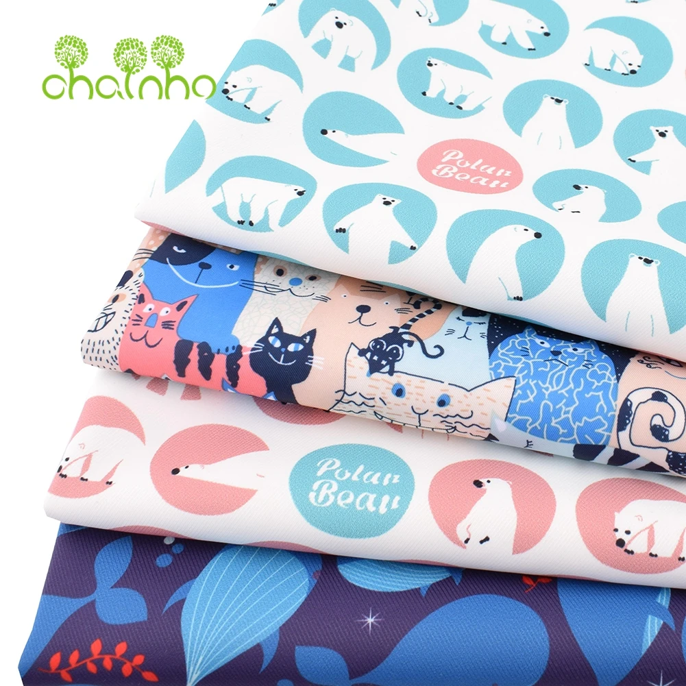 Chainho,Digital Printing Waterproof Fabric,DIY Quilting Sewing Material, Cute Cartoon Series,For Suitcase,Handbag,Tablecloth