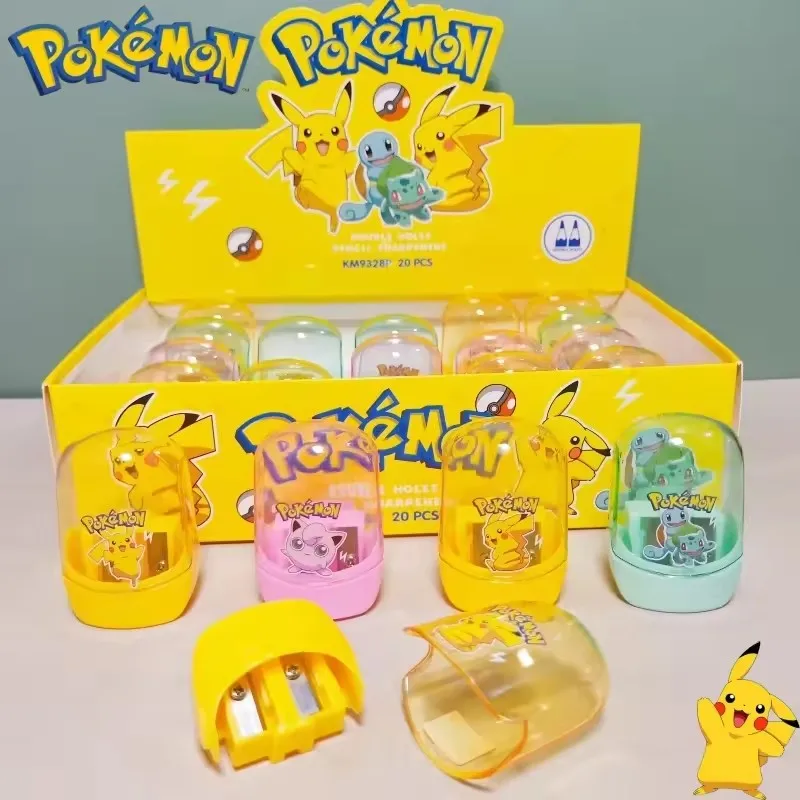 Pokemon pikachu pencil sharpener eraser 1/4pcs Anime Students Cartoon Pencil-knife Necessary Study Stationery School Supplies