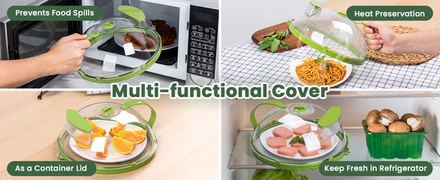 Microwave Plate Cover with Magnetic Hover Function Microwave Cover for Food  Magnetic Microwave Splatter Guard Lid 11.5 Inches - AliExpress