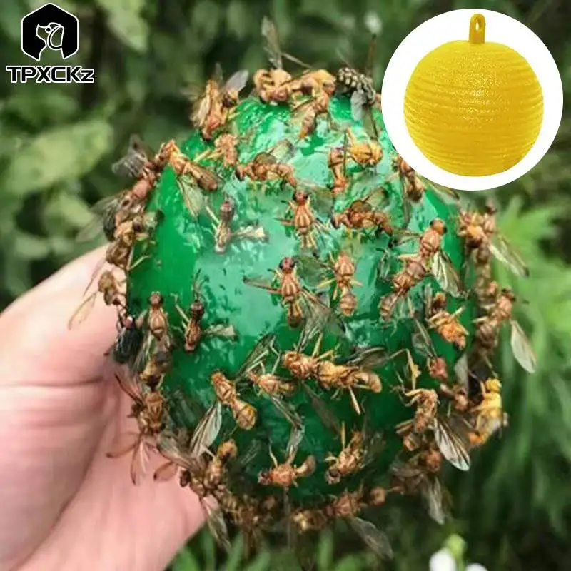 1 Pz Riutilizzabile Hanging Fly Trap Ball Fruit Fly Catcher Trappola Appiccicosa Fly Outdoor Usa E Getta Wasp Bee Trappola Per Insetti Controllo Dei P
