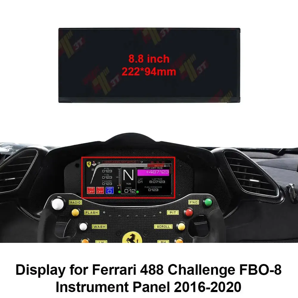 

Dashboard LCD Display for Ferrari 488 Challenge FBO-8 Instrument Panel and FBO-6 Secondary Monitor