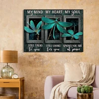 Dragonfly My Heart Is Still Looking For You Canvas Print Poster Aesthetics Exclusive Decor Gifts