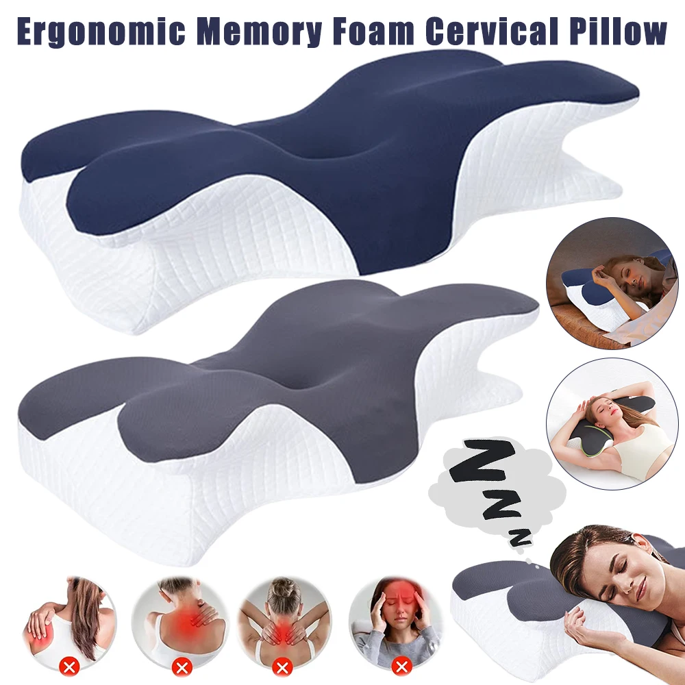 Memory Foam Neck Pillow Butterfly Shape Sleep Cervical Pillow Slow Rebound Comfortable Ergonomic Contour Orthopedic Neck Pillow 4